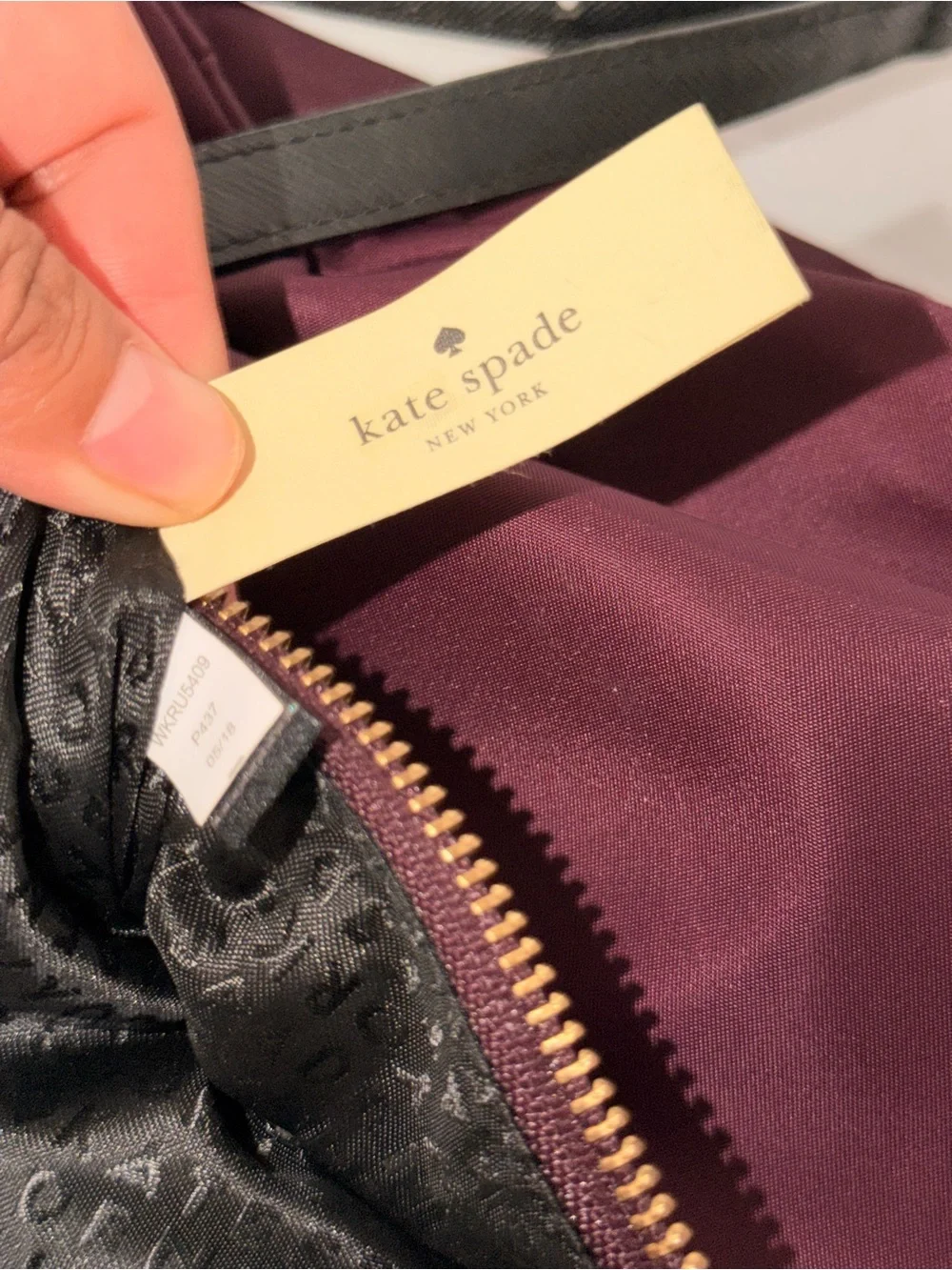 kate spade purple satin clutch with black beaded floral trim